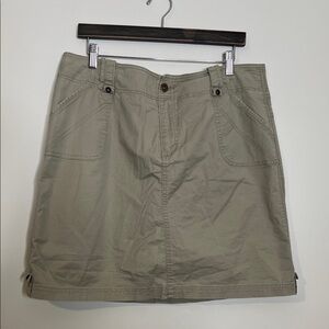Khaki Casual Skirt with Belt loops Skort (shorts inside) side pockets